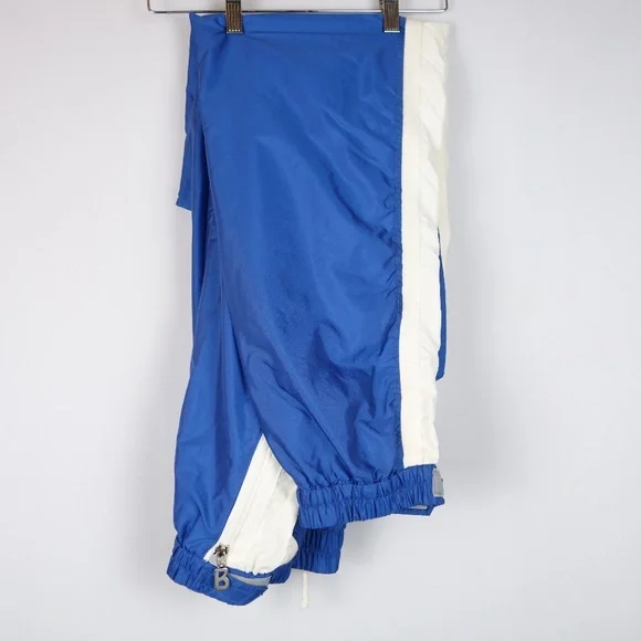 Vtg Bogner Embroidered Blue & White Ski Jacket & Pants Set Made In USA, Size 8